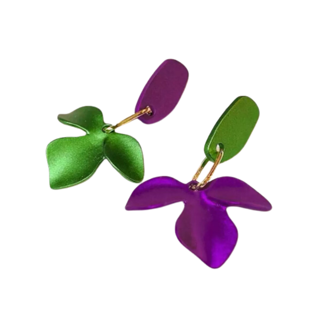 Aros Pili Morado y Verde