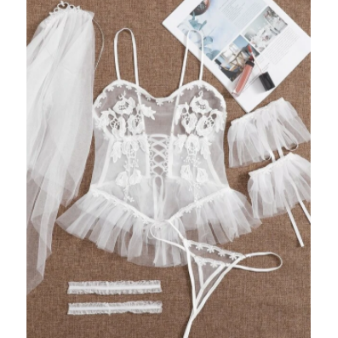Conjunto de Lencería Blanca Novia