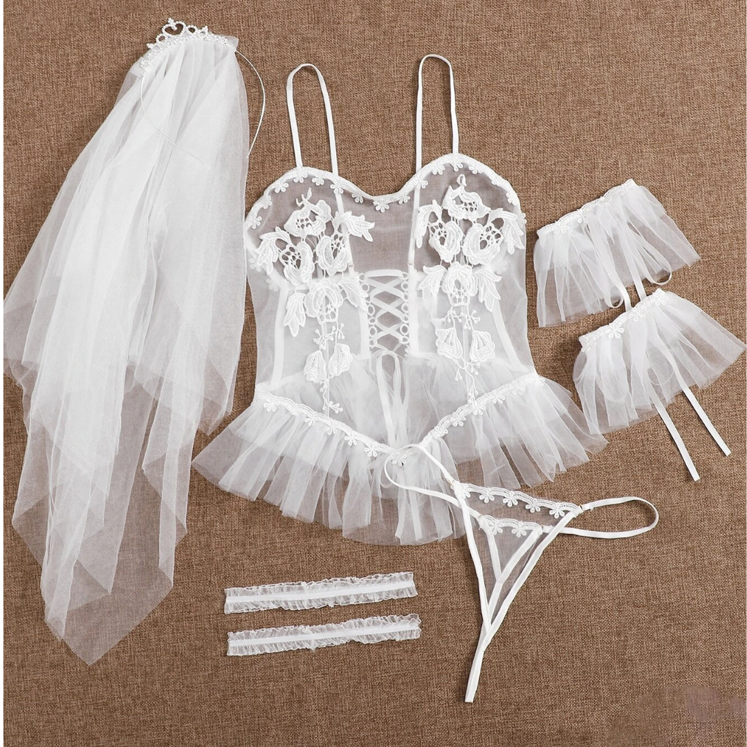 Conjunto de Lencería Blanca Novia