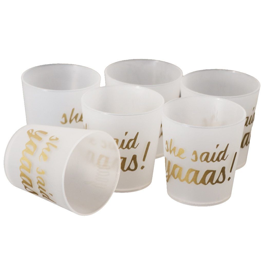Vasos de Shot "She said Yaaas" pack de 6