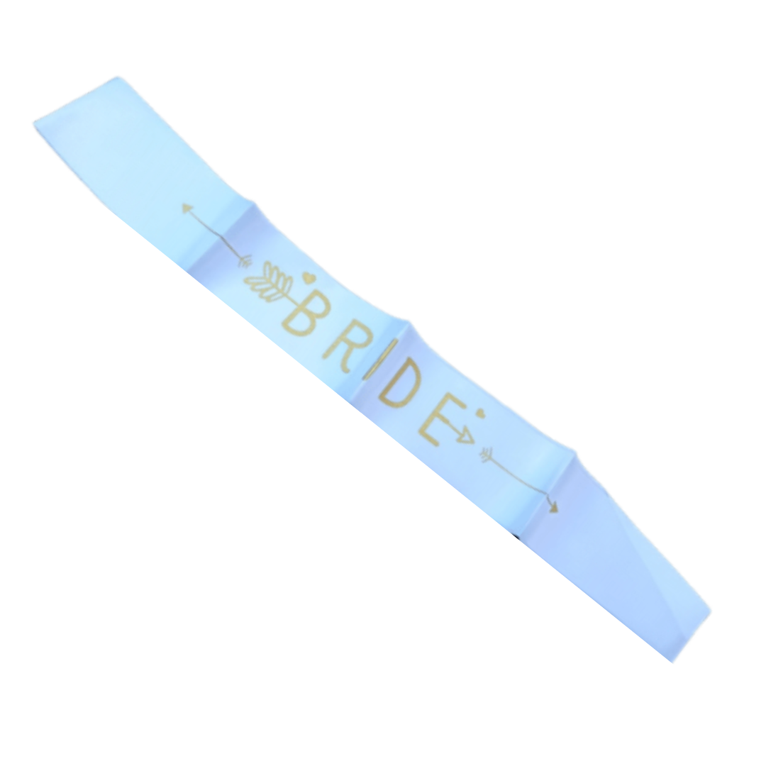 Diseño "Bride" Blanca con letras en dorado glitter