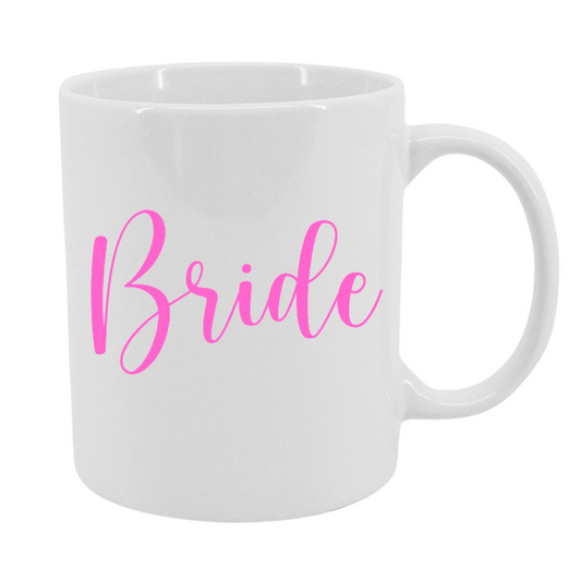 Taza "Bride" disponible en Blanco, Plateado y Dorado