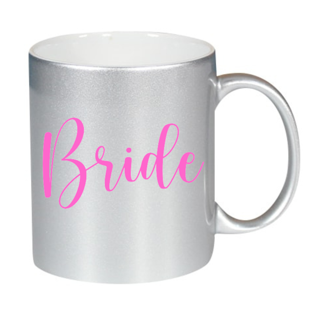 Taza "Bride" disponible en Blanco, Plateado y Dorado