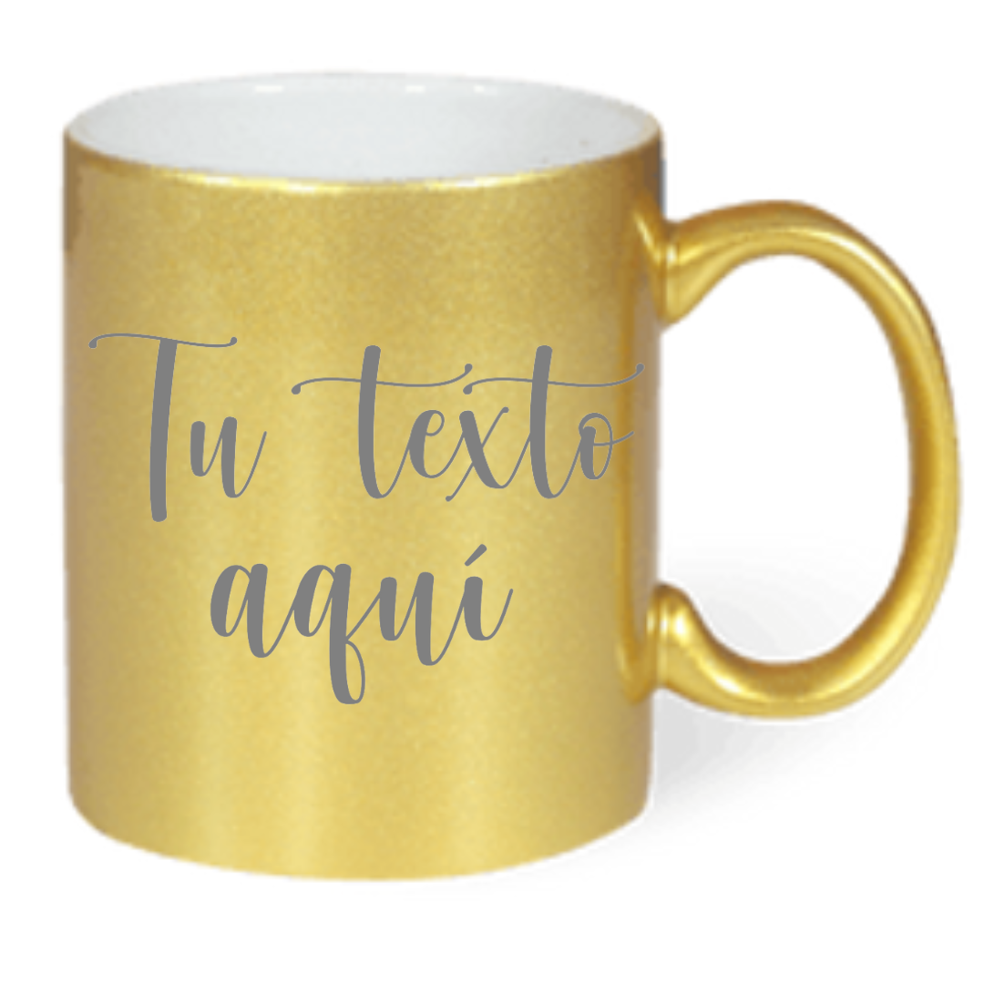 Tazas para Personalizar disponibles en Dorado y Plateado