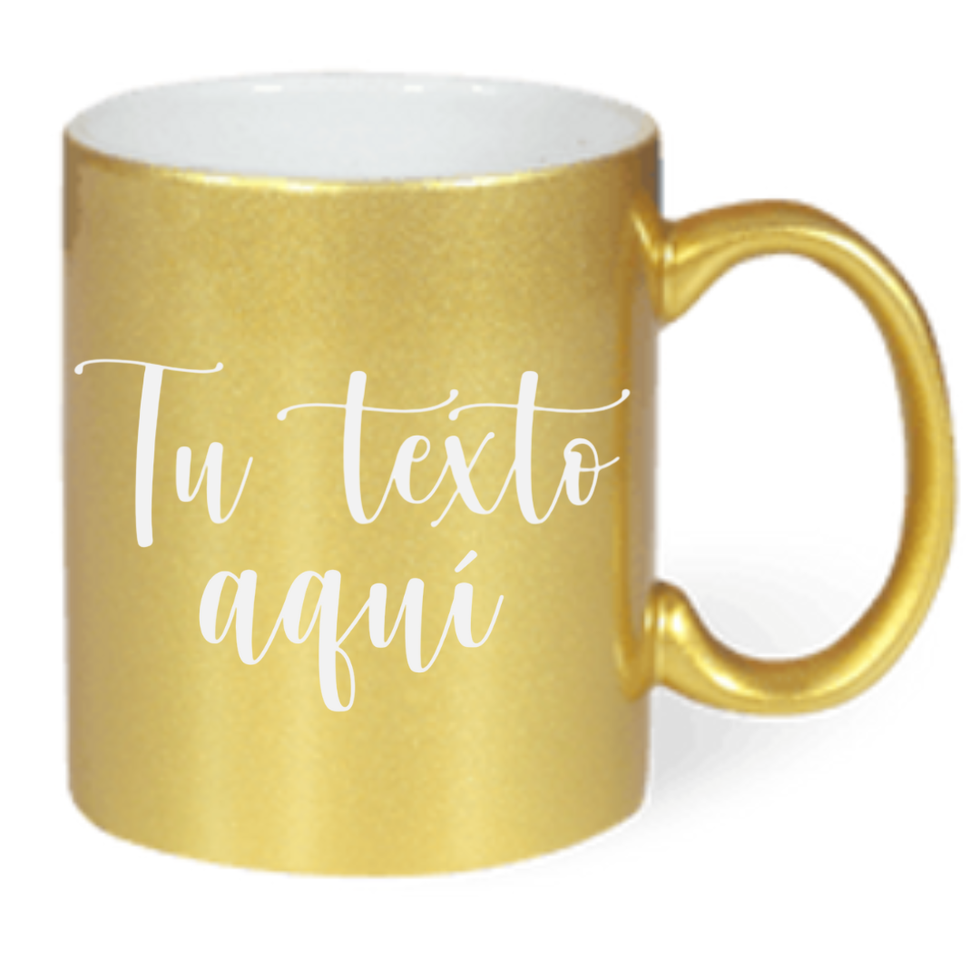 Tazas para Personalizar disponibles en Dorado y Plateado