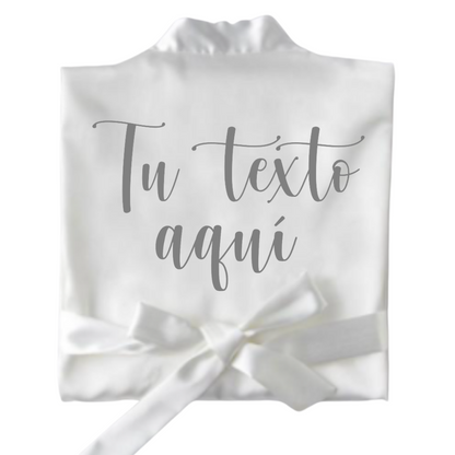 Batas de Satín Personalizables color Blanco