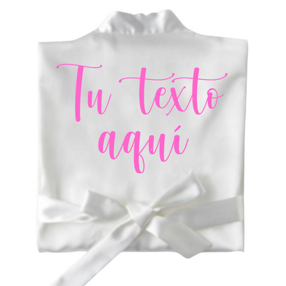Batas de Satín Personalizables color Blanco